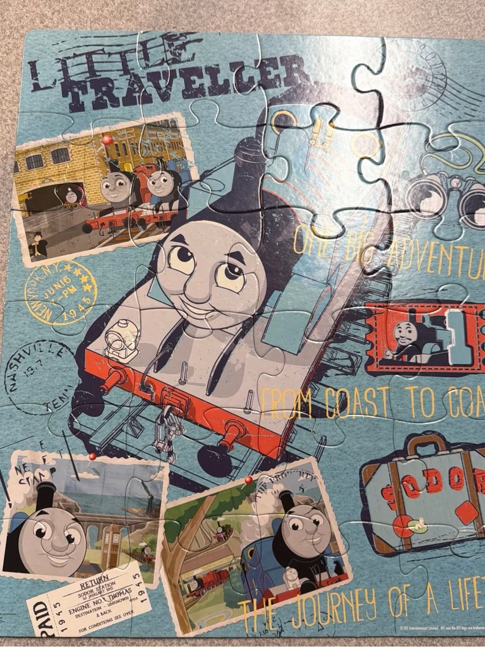 Thomas The Tank Engine Distressed Lunchbox & 24 Piece Complete Puzzle